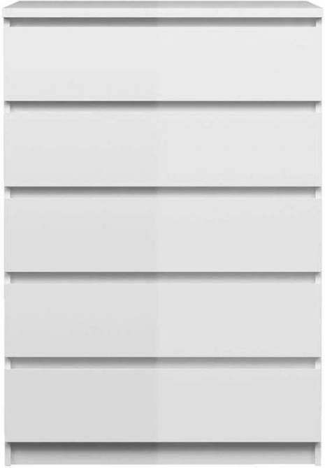 Leen Bakker Ladekast Naia 5 lades hoogglans wit 111, 3x76, 8x50 cm