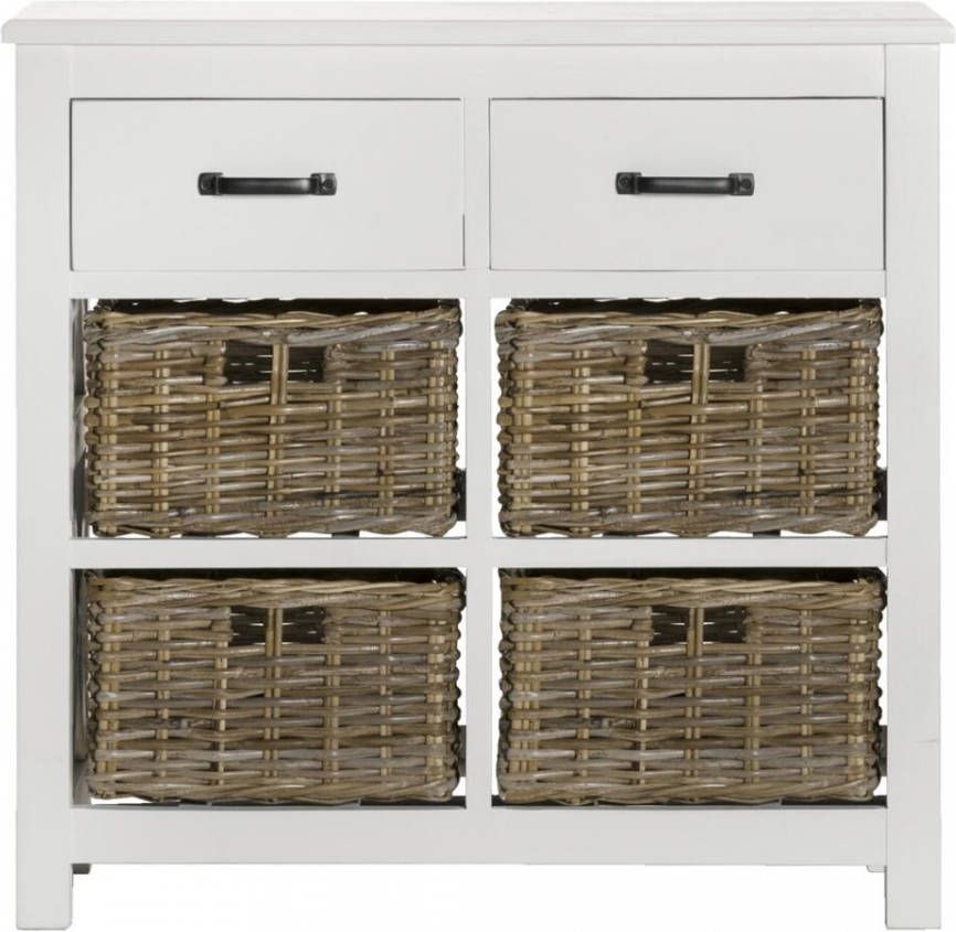 Leen Bakker Ladekast Valerie 6 lades off white 68x70x33 cm