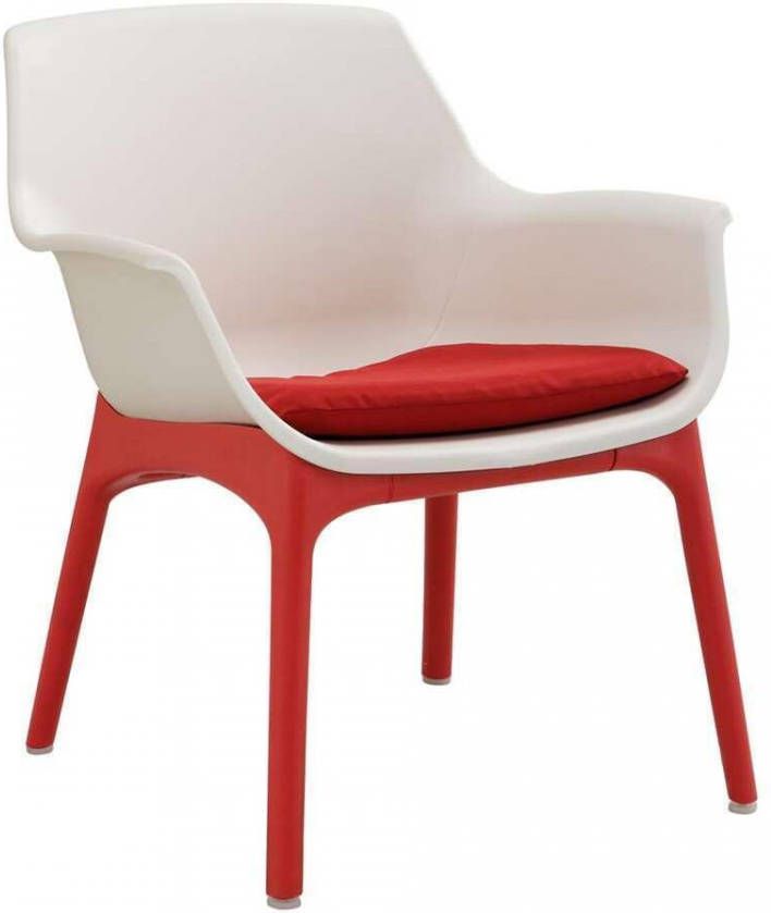 Leen Bakker Loungeset Leon wit/rood 4 delig