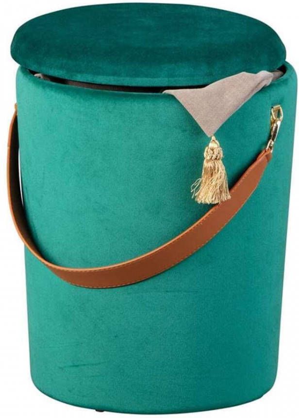 Leen Bakker Poef Papua groen 45x35x35 cm