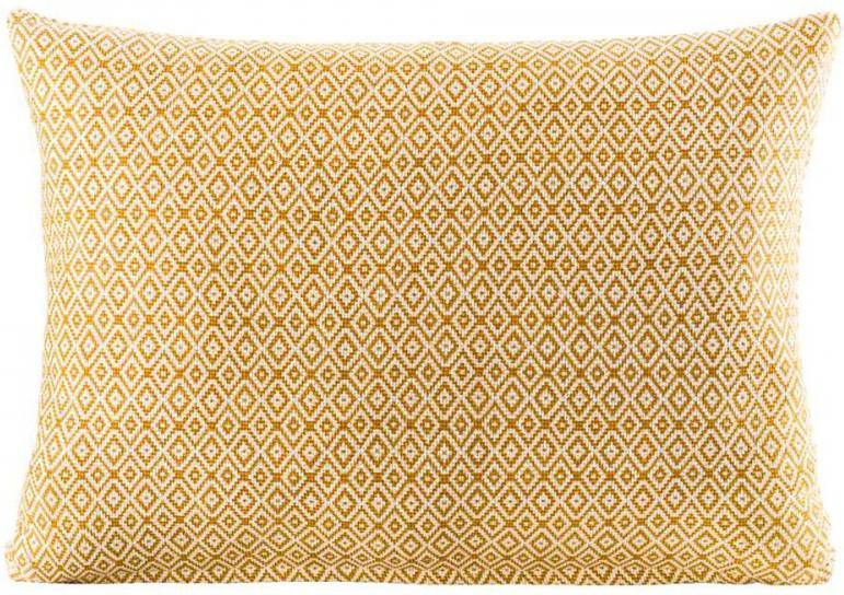 Leen Bakker Sierkussen Mike off white/geel 35x50 cm