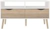 Leen Bakker TV meubel Delta 4 vaks wit/bruin 98, 6x39x57, 6 cm online kopen