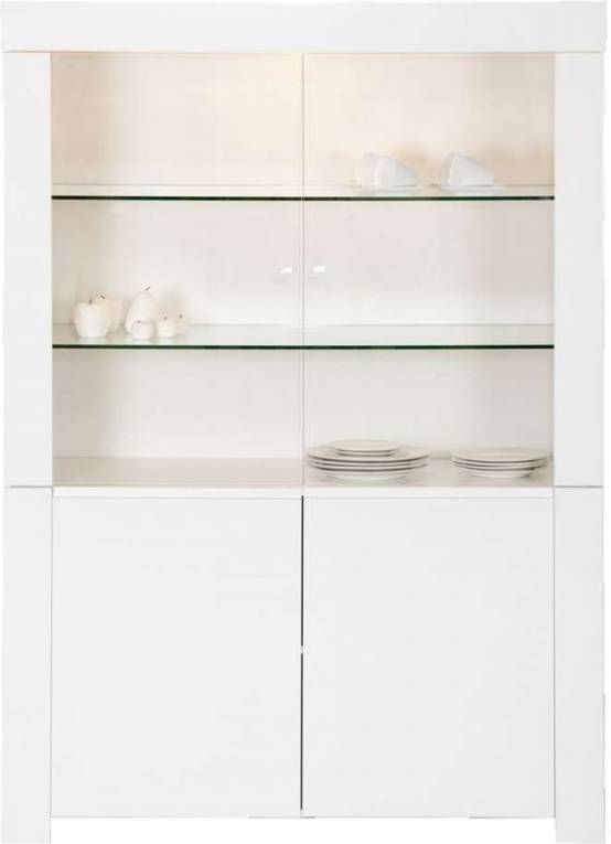 Vitrine Amalfi hoogglans wit 170x123x50 cm