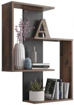 Leen Bakker Wandrek Hanau donkerbruin/grijs 85x65x20 cm