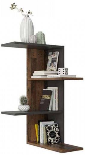 Leen Bakker Wandrek Jena donkerbruin/grijs 77, 5x45x45 cm