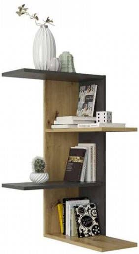 Leen Bakker Wandrek Jena eiken/grijs 77, 5x45x45 cm