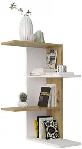 Leen Bakker Wandrek Jena mat wit/eiken 77, 5x45x45 cm