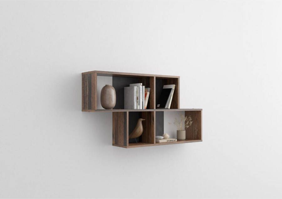 Leen Bakker Wandrek Nora donkerbruin/grijs 53x100x19, 5 cm