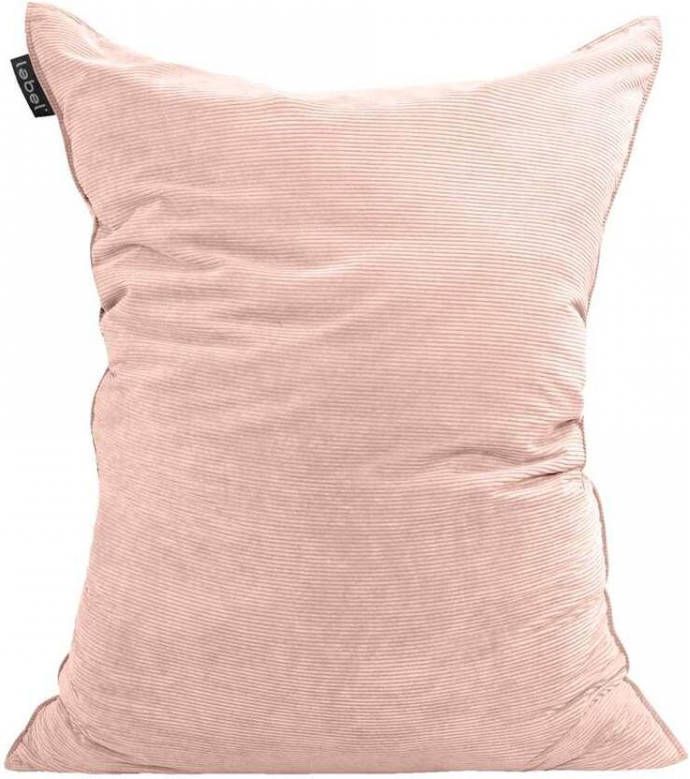 Leen Bakker Zitzak rib velours roze 100x150 cm