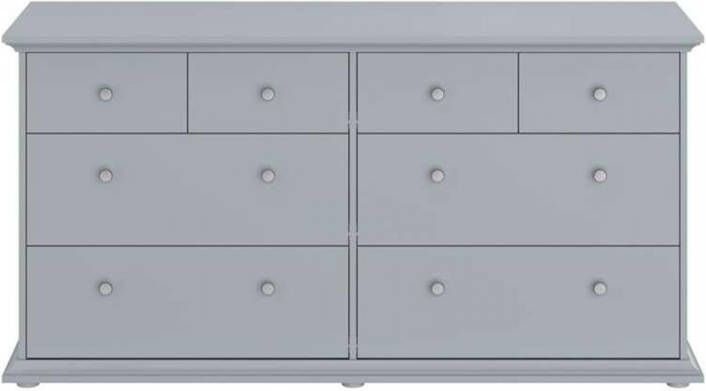Parisot Ladekast Margaux 8 lades grijs 77x152x46 cm Leen Bakker