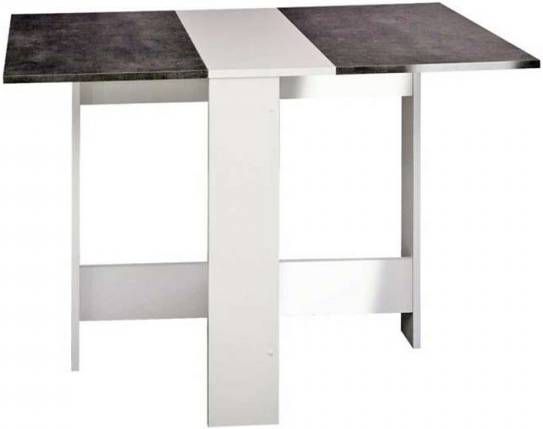 Spin zakdoek Negen Symbiosis inklapbare tafel Laugen wit/betongrijs 73, 4x28x76 cm Leen Bakker  - Meubelmooi.nl