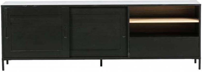 Woood dressoir Blackburn zwart/bruin 62x187x40 cm Leen Bakker