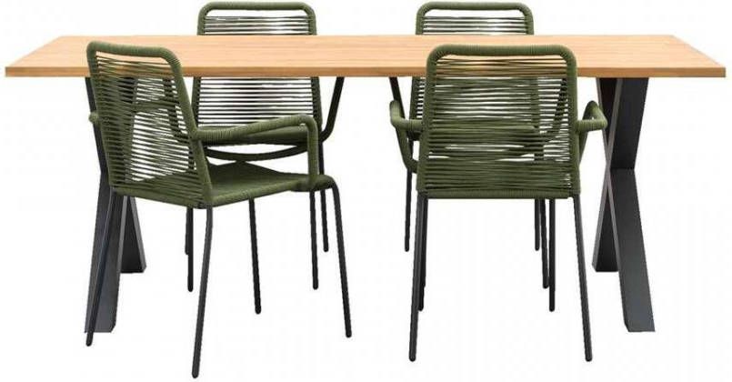 Woood Le Sud tuinset Lunas Lorraine olijfgroen 5 delig Leen Bakker