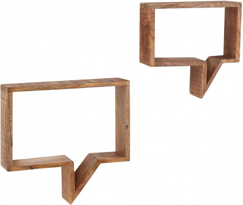 Artistiq Wandplank 'Aeden' Mangohout, Set van 2 stuks