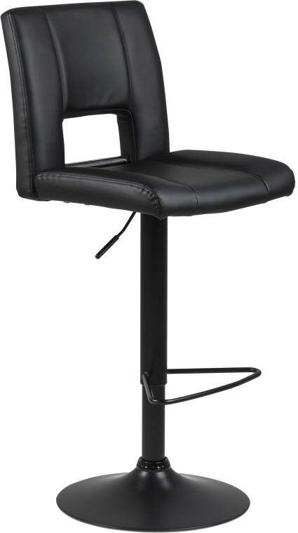 Bendt Barkruk 'Rut'(zithoogte 62 83cm ), PU leder, kleur Zwart