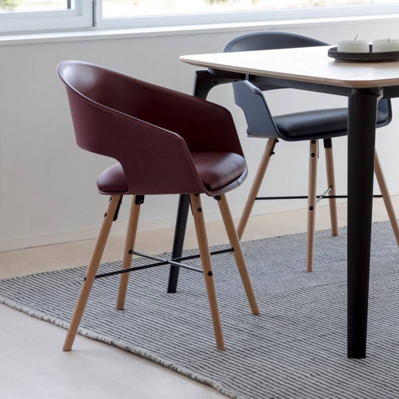 Leen Bakker Eetkamerstoelen Sortland kunststof rood(4 stuks)