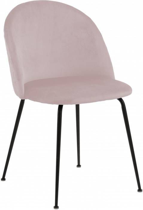 Leen Bakker Eetkamerstoel Lenna fluweel lichtroze(2 stuks)