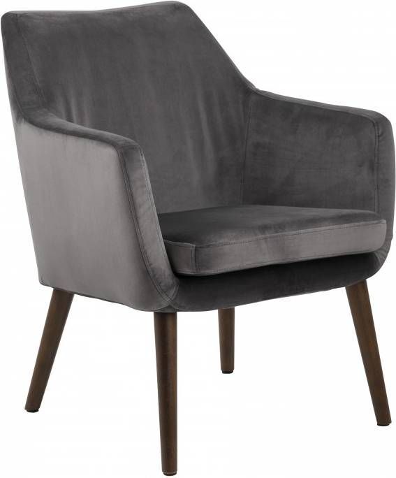 Leen Bakker Fauteuil Uppsala fluweel donkergrijs