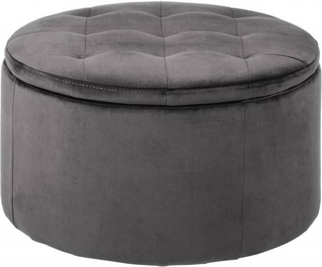 Leen Bakker Poef Debussy donkergrijs 35xØ60 cm