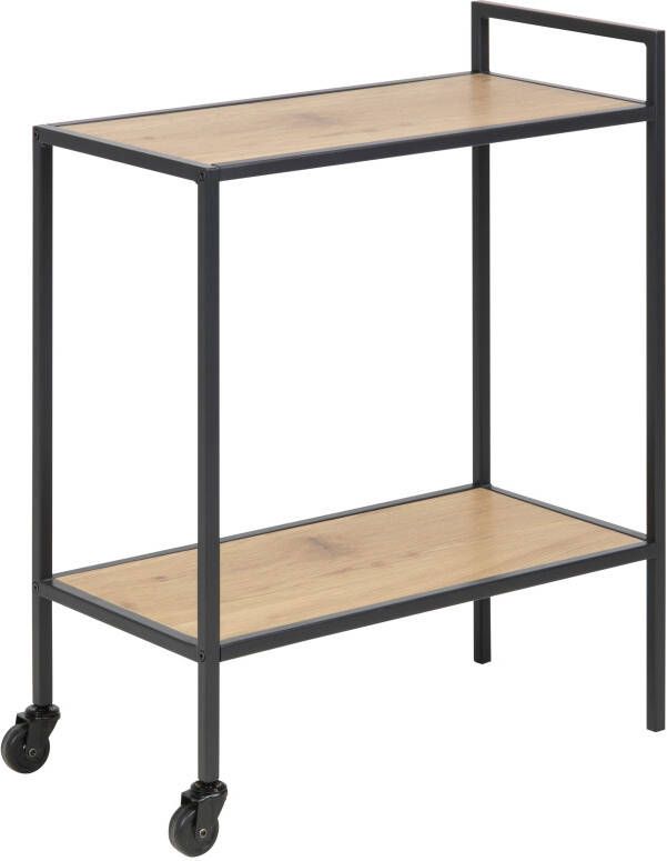 Leen Bakker Trolley Jaxx naturel/zwart 75x60x30 cm