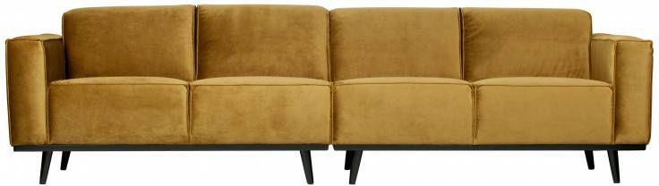 Trendhopper Bank Statement 4 zits fluweel honing geel 280 cm