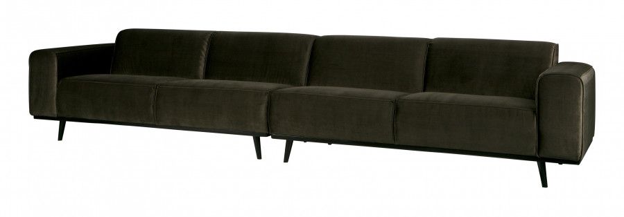 Trendhopper Bank Statement XL 4 zits fluweel warm groen 372 cm