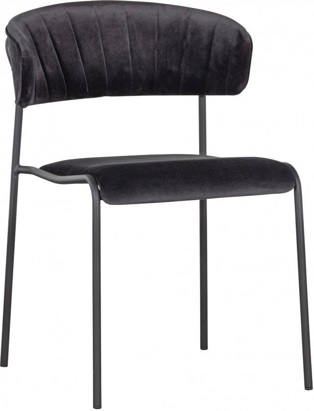 BePureHome Eetkamerstoel 'Twitch' Velvet, kleur Zwart