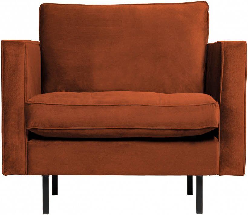 BePureHome Fauteuil 'Rodeo' Velvet, kleur Roestbruin
