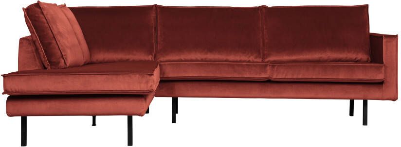BePureHome Hoekbank 'Rodeo' Links, Velvet, kleur Chestnut