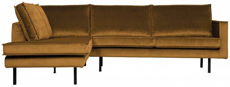 BePureHome Hoekbank 'Rodeo' Links, Velvet, kleur Oker