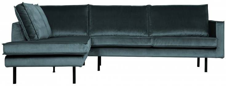 BePureHome Hoekbank 'Rodeo' Links, Velvet, kleur Teal