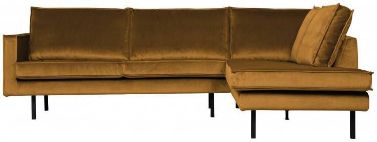 BePureHome Hoekbank 'Rodeo' Rechts, Velvet, kleur Oker
