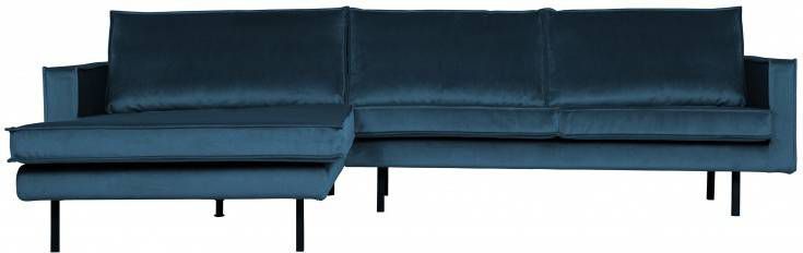 BePureHome Loungebank 'Rodeo' Links, Velvet, kleur Blauw