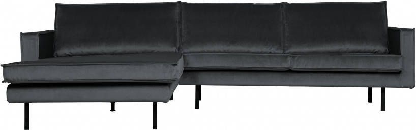 BePureHome Loungebank 'Rodeo' Links, Velvet, kleur Donkergrijs