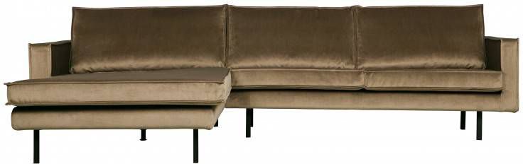 BePureHome Loungebank 'Rodeo' Links, Velvet, kleur Taupe