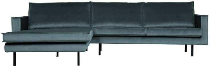 BePureHome Loungebank 'Rodeo' Links, Velvet, kleur Teal