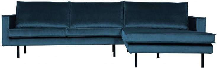 BePureHome Loungebank 'Rodeo' Rechts, Velvet, kleur Blauw