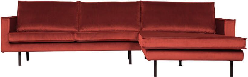 BePureHome Loungebank 'Rodeo' Rechts, Velvet, kleur Chestnut