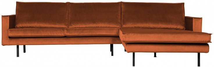 BePureHome Loungebank 'Rodeo' Rechts, Velvet, kleur Roestbruin