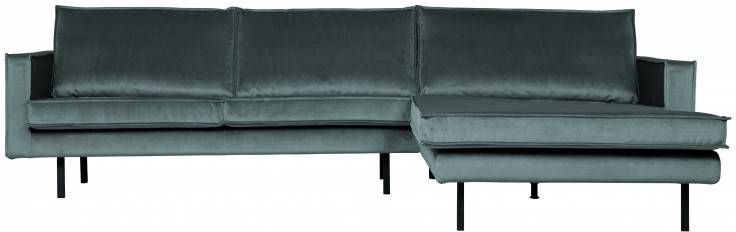 BePureHome Loungebank 'Rodeo' Rechts, Velvet, kleur Teal