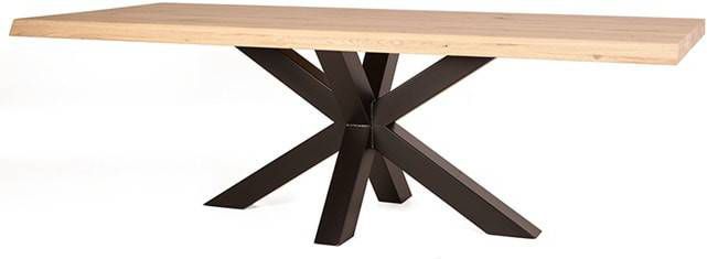 24Designs Detroit Boomstam Eettafel 200x100x77 Eikenhout Met Spinpoot