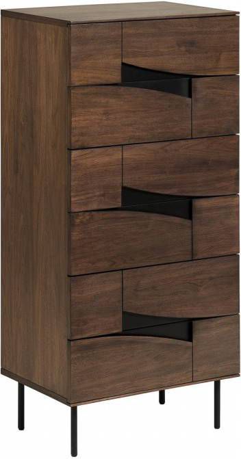 Kave Home Ladenkast 'Cutt' Walnoot met 6 laden