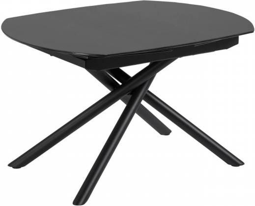 Kave Home Uitschuifbare Eettafel 'Yodalia' Zwart glas 130 190 x 100cm