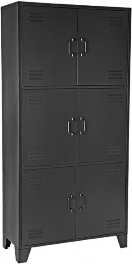 LABEL51 Lockerkast 'Fence' 6 deurs, kleur Zwart