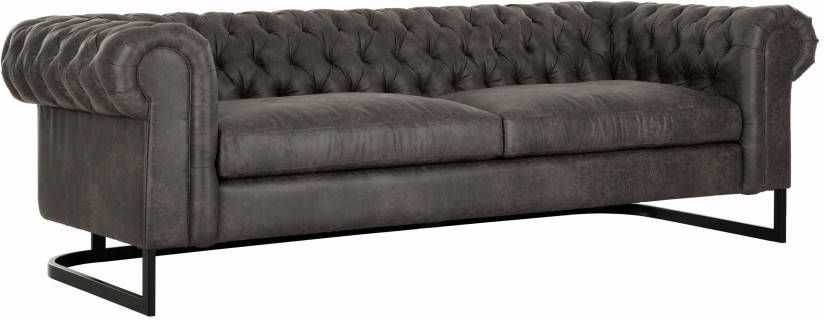 24Designs Revolution 3 zits Bank B238 X D105 Cm Antraciet Leer