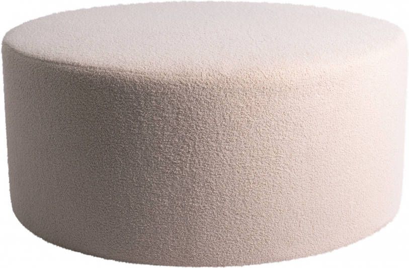 Ptmd Collection Ptmd Evie Teddy Sand Round Pouf