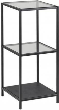 Leen Bakker Vitrinekast Jelling glas/zwart 82, 5x35x37 cm