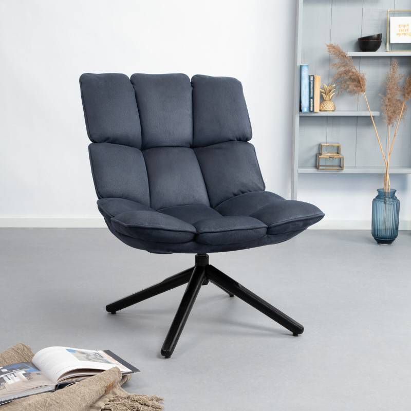 Eleonora Fauteuil 'Daan' Microleder draaibaar, kleur antraciet