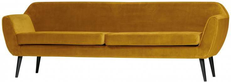 WOOOD 4 zits Bank 'Rocco', kleur Okergeel