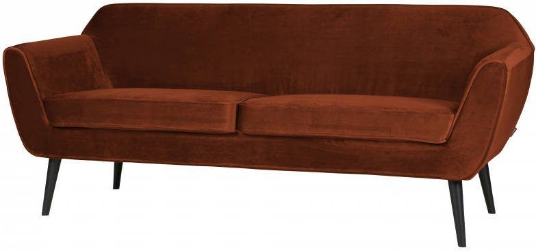WOOOD Bank 'Rocco' 2, 5 zits, Velvet, kleur Roest